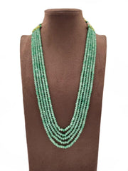 Multilayered Semi Precious Mint Green Jade Beads Necklace By Gehna Shop Beads Jewellery