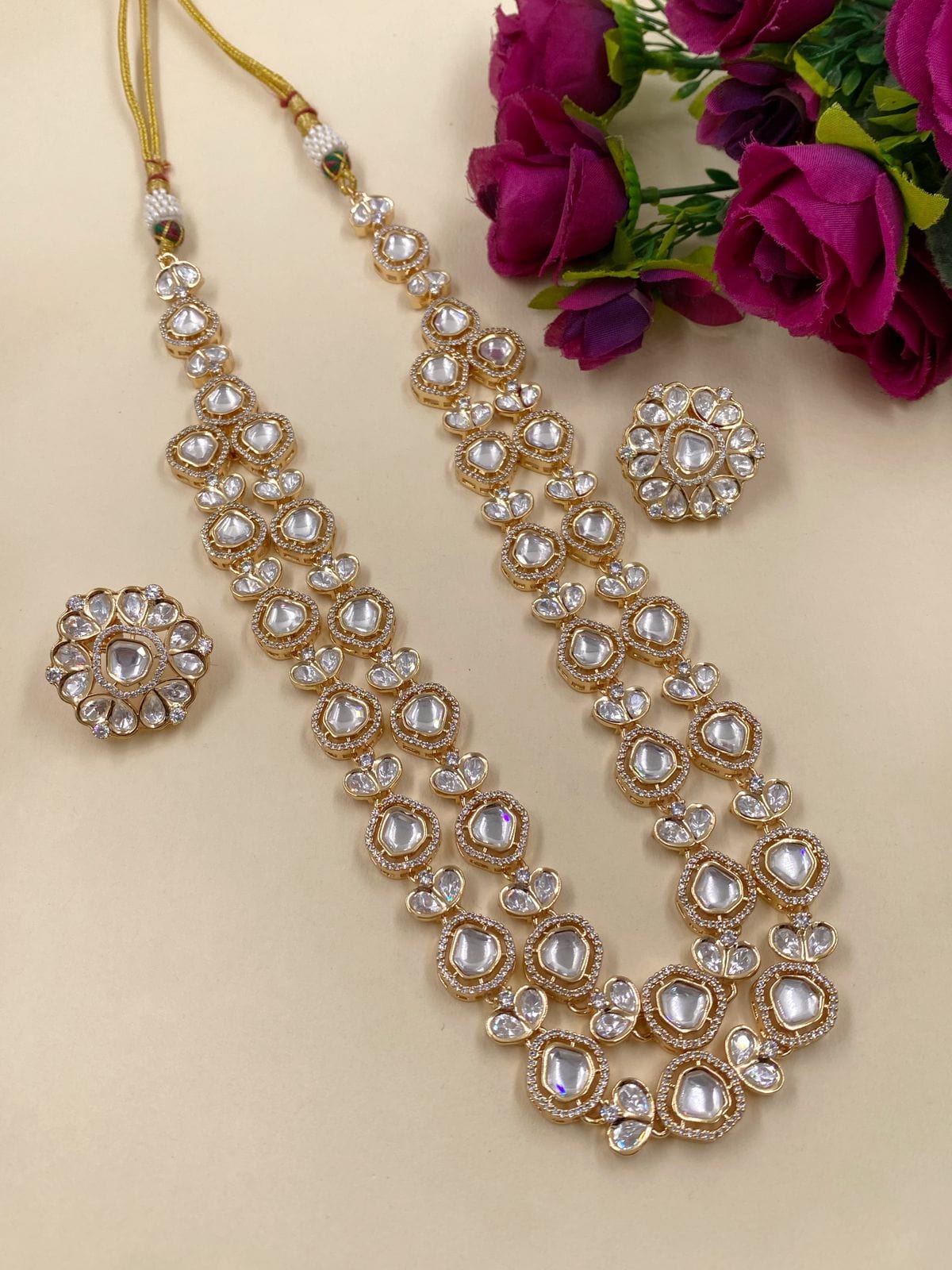 Two Layered Necklace Set • Genuine Rose Quartz • Gold Filled - Ringcrush