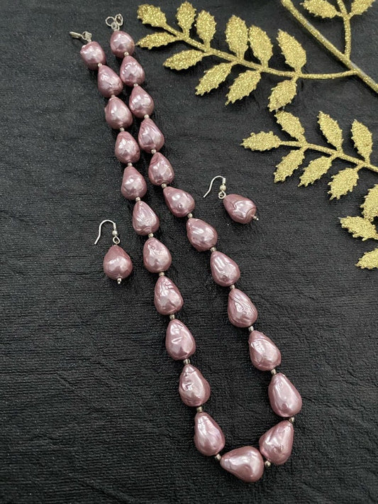 Original Pink Color Baroque Pearls Necklace By Gehna Shop Beads Jewellery