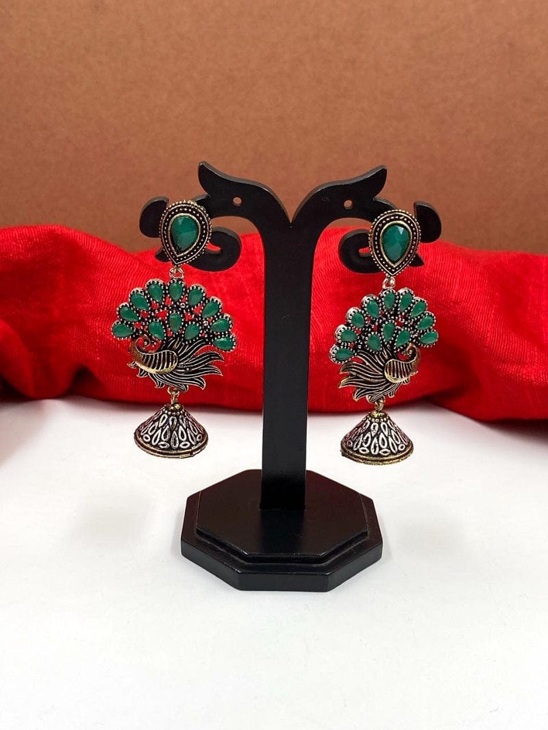 Oxidized Antique Silver Toned Jhumka Earrings For Ladies By Gehna Shop Jhumka earrings