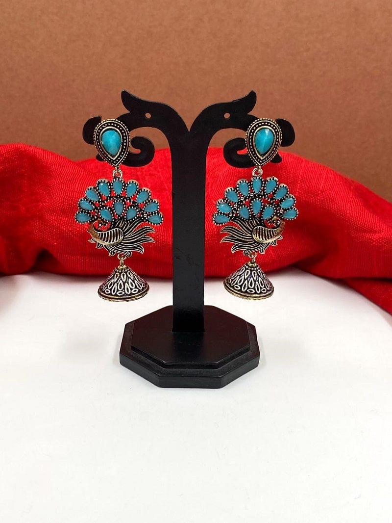 Oxidized Antique Silver Toned Jhumka Earrings For Ladies By Gehna Shop Jhumka earrings