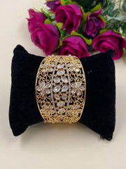 Party Wear Broad Kundan Polki Bracelet For Ladies By Gehna Shop Bracelets