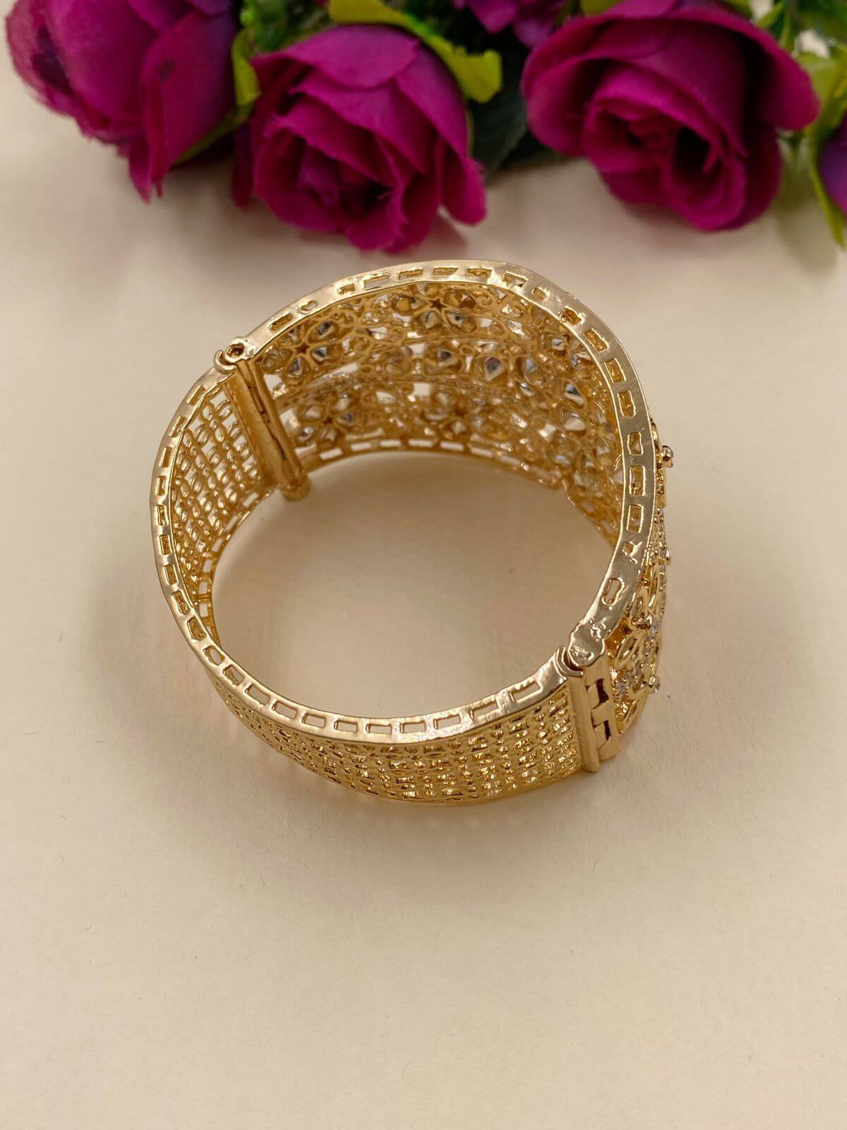 Bejeweled 18KT Rose Gold Party Wear Bracelet