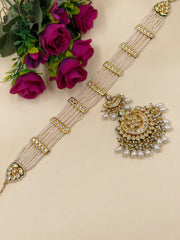 Rajasthani Kundan Pearl Bridal Sheeshpatti/ Sheeshphool With Tikka By Gehna Shop Matha Patti