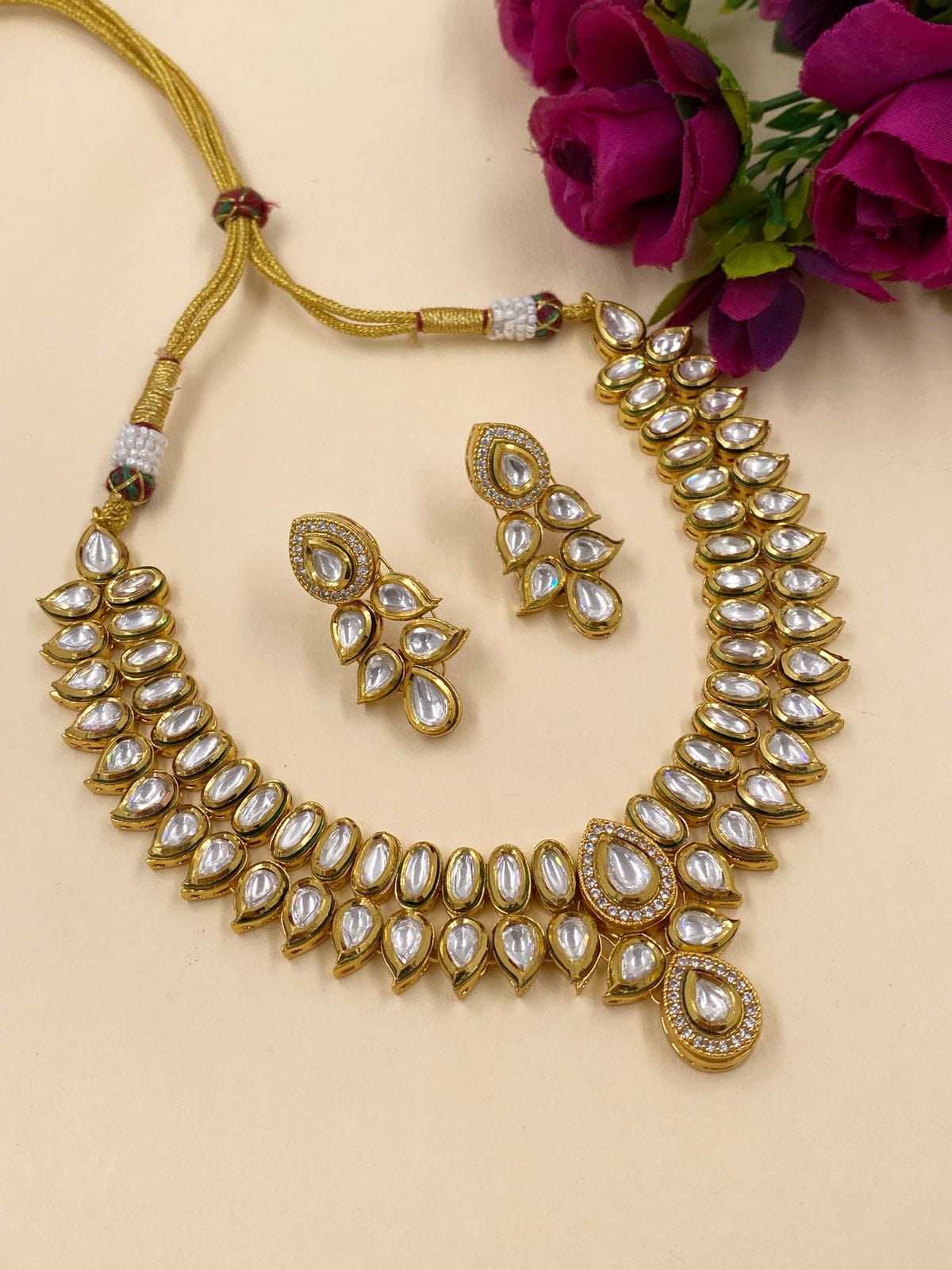 Ravina Gold Plated Ladies Kundan Necklace Set By Gehna Shop Kundan Necklace Sets