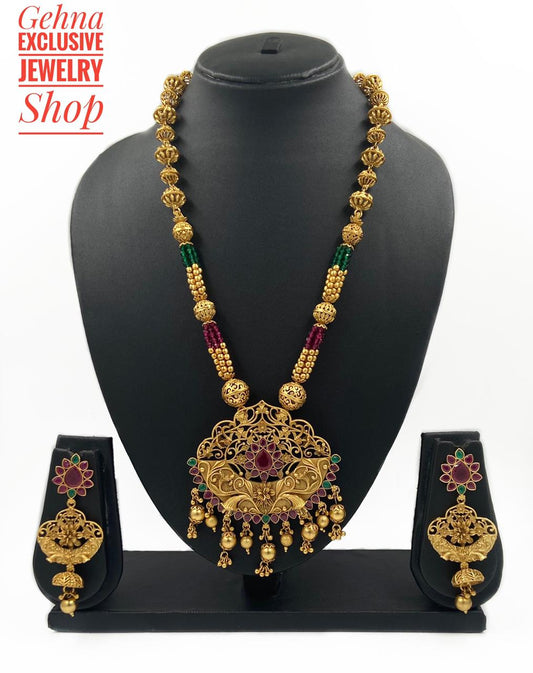 Royal Golden Necklace Set Antique Golden Necklace Sets