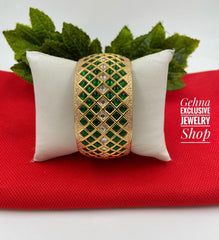 Royal Look Designer Kundan Bangle For Women By Gehna Shop (1Piece) Bracelets