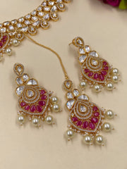 Sahiba Designer Ruby Polki Bridal Jewellery Necklace Set By Gehna Shop Bridal Necklace Sets