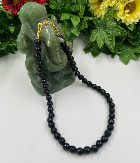 Semi Precious Black Onyx Beads Necklace For Woman Beads Jewellery