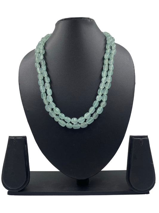 Semi Precious Double Layered Mint Green Jade Beads Necklace Beads Jewellery