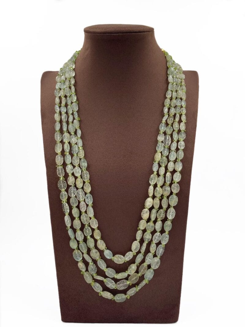 Semi Precious Gem Stone Real Aquamarine Layered Necklace By Gehna Shop Beads Jewellery