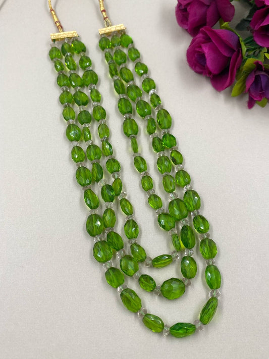 Semi Precious Green Quartz Faceted Beads Necklace For Women Beads Jewellery