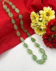 Semi Precious Handcrafted Mint Green Beads Necklace By Gehna Shop Beads Jewellery