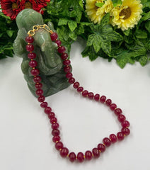 Semi Precious Red Jade Beads Necklace For Woman Beads Jewellery
