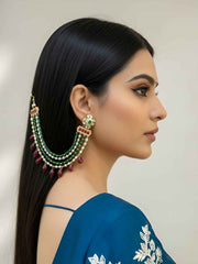 Traditional Multicolour Kaan Chain For Women - Earchain For Weddings