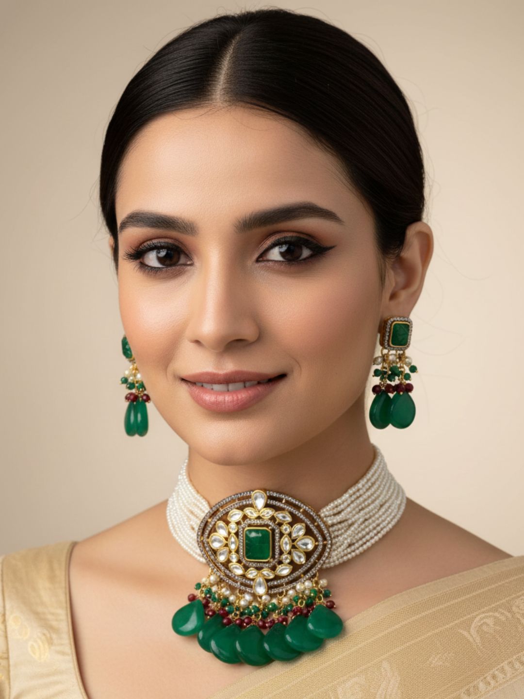 Handcrafted Designer Choker Necklace Set For Women By Gehna Shop