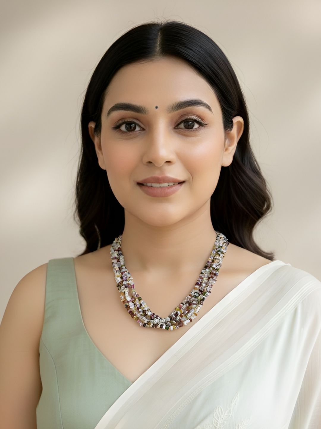 Handcrafted Multi Colour Real Gemstones Beaded Necklace For Indian And Wester Wear