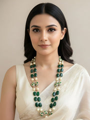 Long Stones Beaded Necklace For Women - Beads Necklace for Saree