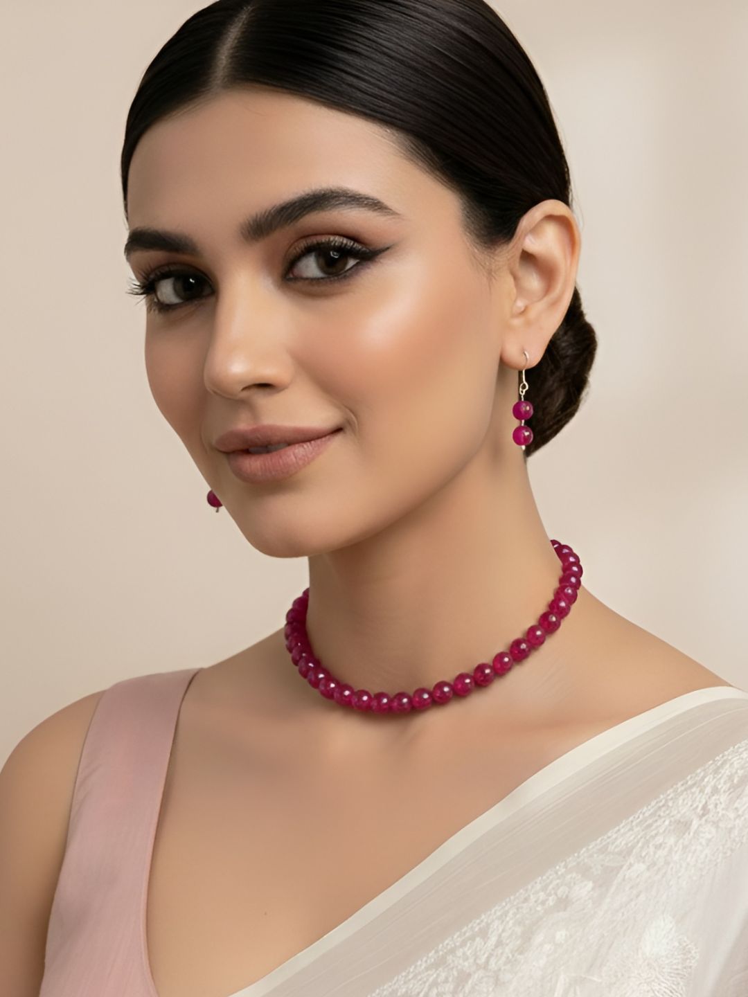 Single Strand 10 mm Jade Beads Necklace Set - Gemstone Beads Jewelry