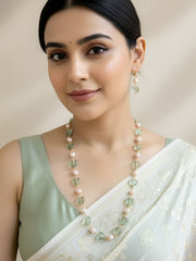 Single Strand Natural Fluorite Beaded Necklace Set For Women - Handmade Gemstone Beaded Jewelry