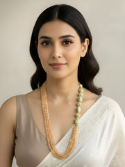 Designer Side Pattern Semi Precious Gemstone Beads Jewellery Necklace Set