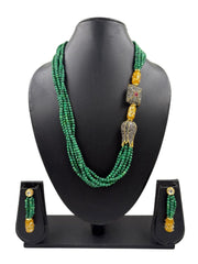 Semi Precious Melachite Green Beaded Jewellery Necklace Set