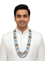 Triple Layered Semi Precious Jade Beads Necklace For Men And Women | Dulha Mala