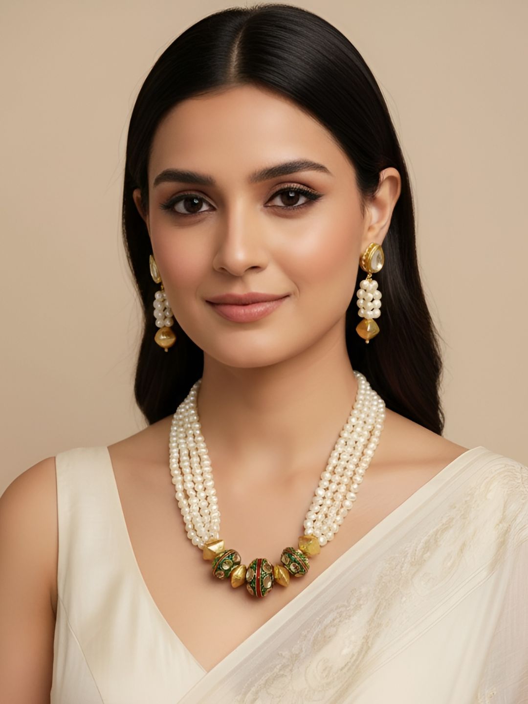 Designer Handcrafted Real Pearl Beads Necklace For Women By Gehna Shop