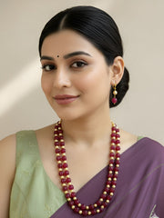 Semi Precious Layered pnk jade Watermelon Shape Beaded Jewelry Set | Gemstone Beads Jewelry