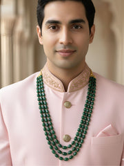 Unisex Semi Precious Gemstone Long Layered Beaded Necklace - Beads Necklace For Grooms And Women