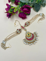 Traditional Jadau Bridal Sheeshphool With Tikka For Weddings By Gehna Shop