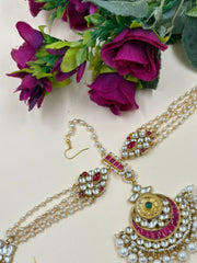 Traditional Jadau Bridal Sheeshphool With Tikka For Weddings By Gehna Shop