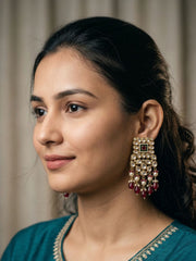 Vamika Pretty Polki Kundan Dangler Earrings | Party Wear Kundan Earrings