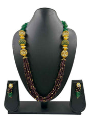 Handcrafted Garnet Gemstone Beaded Necklace Set For Women - Gemstones Beaded Jewellery