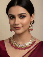 Veena Designer Kundan Polki Choker Necklace Set By Gehna Shop