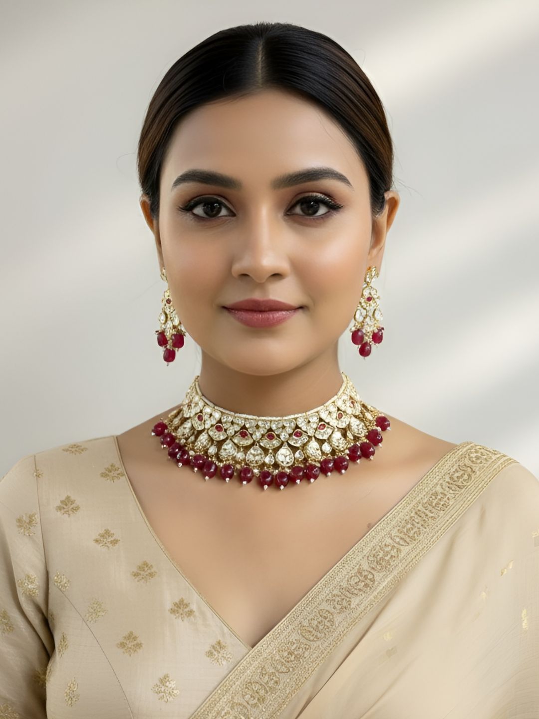 Taanya Designer Kundan Polki Choker Set For Weddings By Gehna Shop