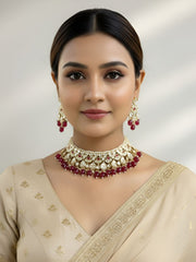 Taanya Designer Kundan Polki Choker Set For Weddings By Gehna Shop