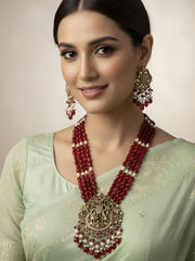 Antique Victorian Lord Shrinathji Temple Jewellery Necklace Set With Layered Beads