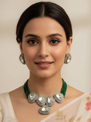 Modern Look Victorian Big Polki Stone Choker Necklace Set