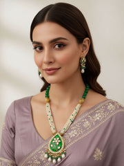 Designer Green Meenakari Necklace Set For Ladies By Gehna Shop