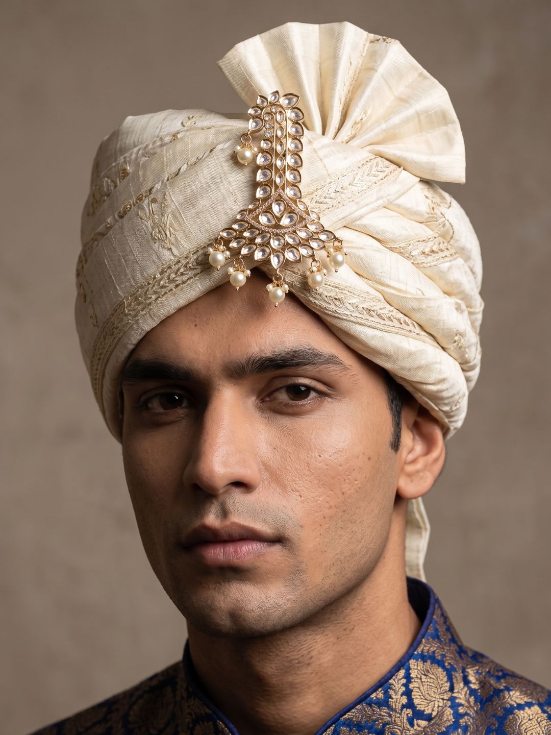 Traditional Polki Kundan Safa Kalangi For Groom | Turban Brooch For Men | Pagdi ornaments 