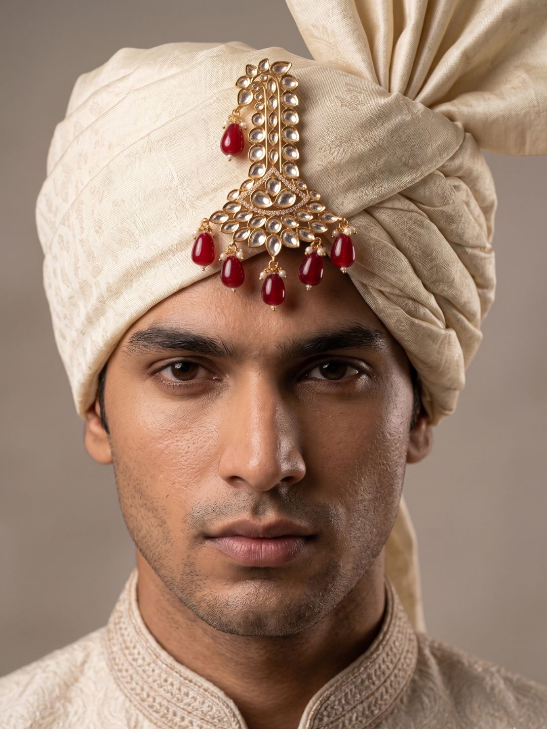 Traditional Polki Kundan Safa Kalangi For Groom | Turban Brooch For Men | pgadi brooch for men 