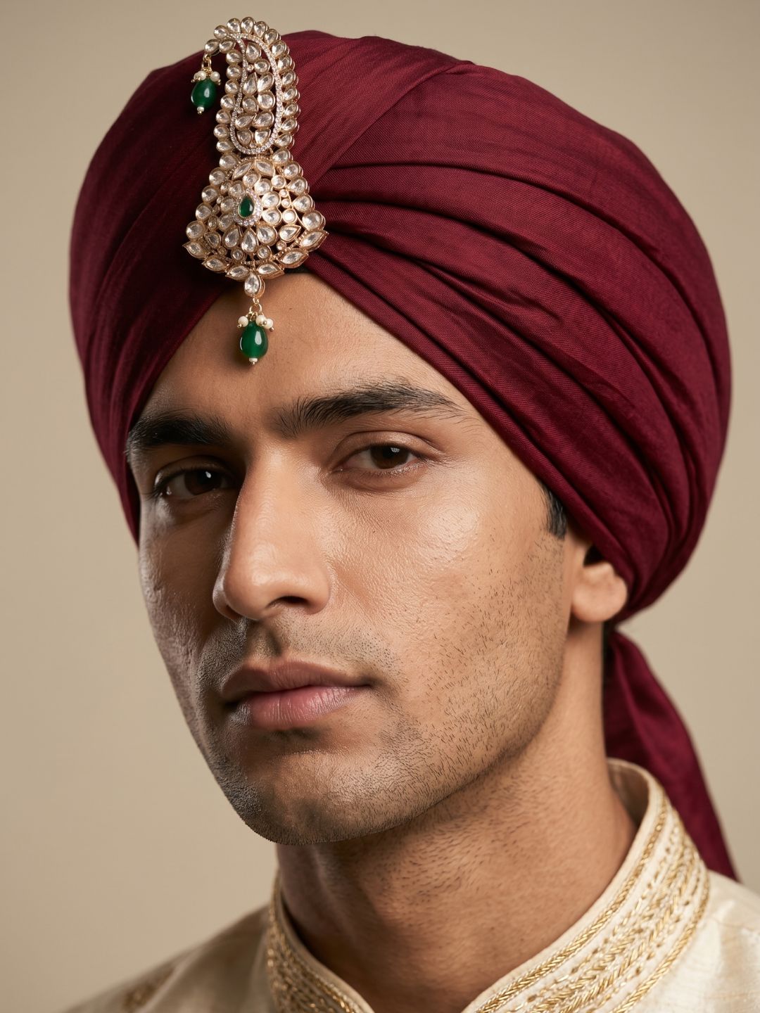 Handcrafted Kundan Polki Kalangi for Groom | Elegant Wedding Safa Ornament