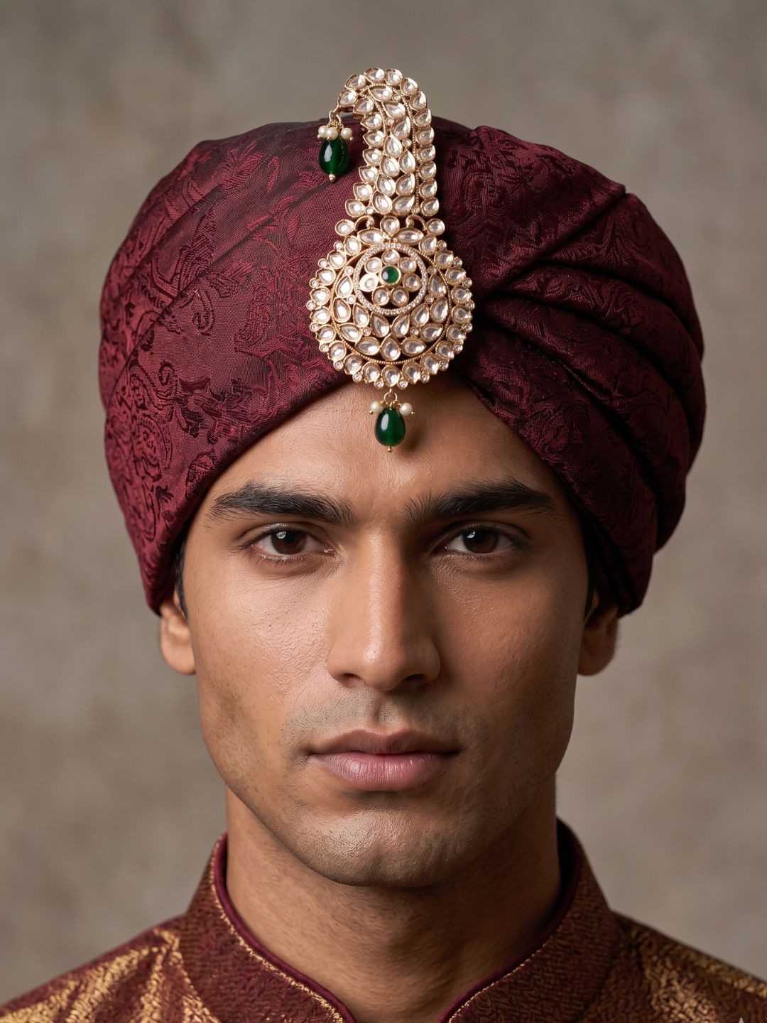 Royal Kundan Polki Kalangi For Groom | Traditional Wedding Safa Kalgi Brooch