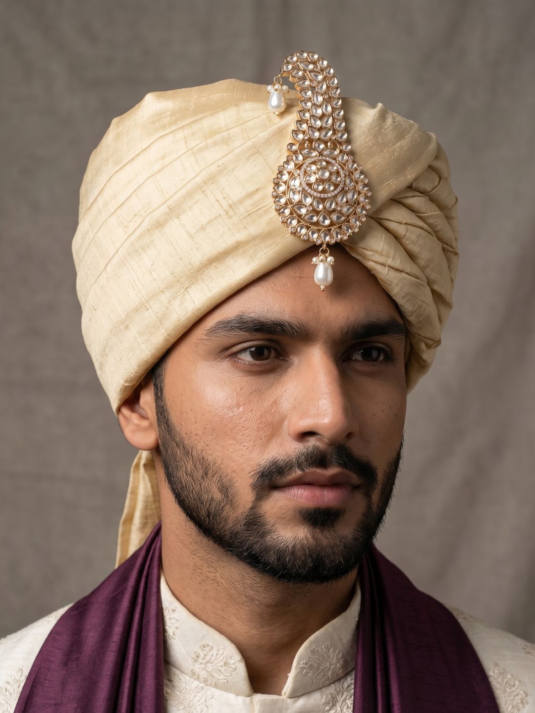 Royal Kundan Polki Kalangi For Groom | Traditional Wedding Safa Kalgi Brooch