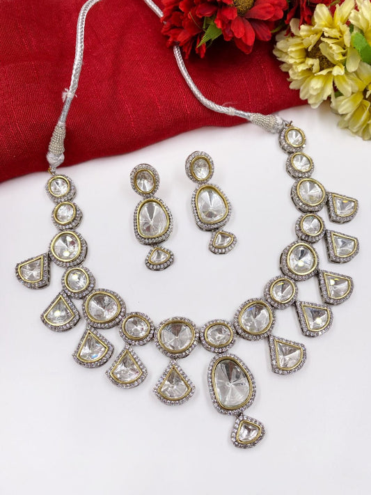 Silver Plated Designer Victorian Necklace Set For Wedding By Gehna Shop Victorian Necklace Sets