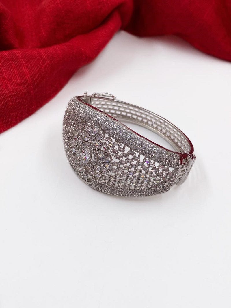 Silver Plated White Rhodium American Diamonds Bracelet For Women By Gehna Shop Bracelets