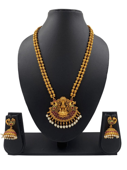 South Indian Goddess Lakshmi Temple Jewelry Necklace For Women Temple Necklace Sets