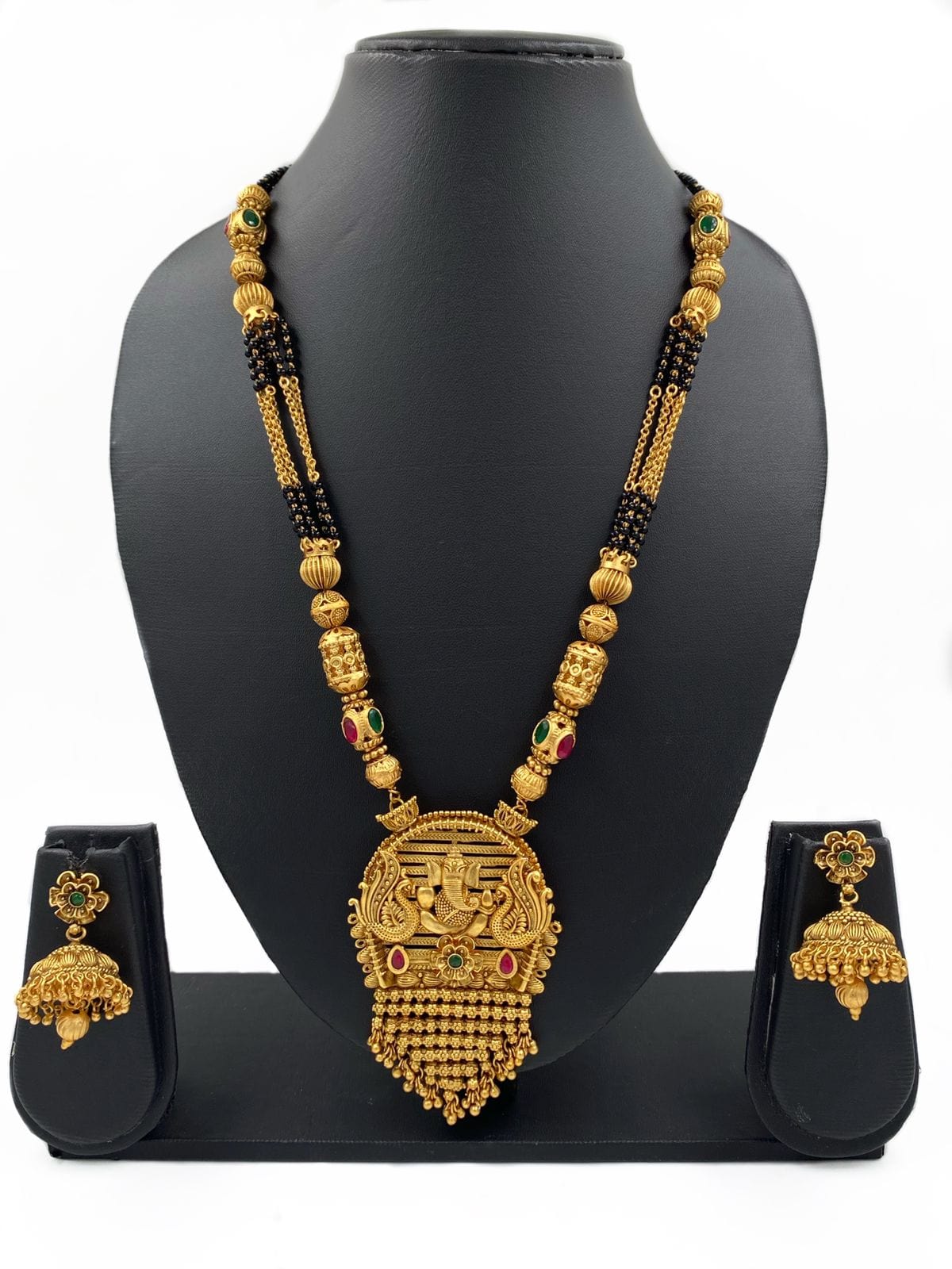 South Indian Lord Ganesha Temple Mangalsutra Necklace Set By Gehna Shop Mangalsutras