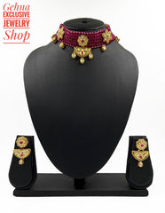 Statement Ruby Hydro Chatai Choker For Girls By Gehna Shop Choker Necklace Set
